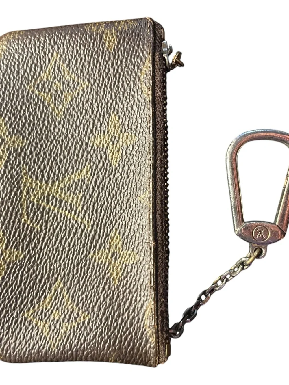 Louis Vuitton Monogram Bundle: Pochette Cles Key Pouch & Vintage Pass ID Holder